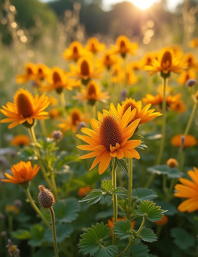 Pollinator-friendly flower garden buffering an urban lot