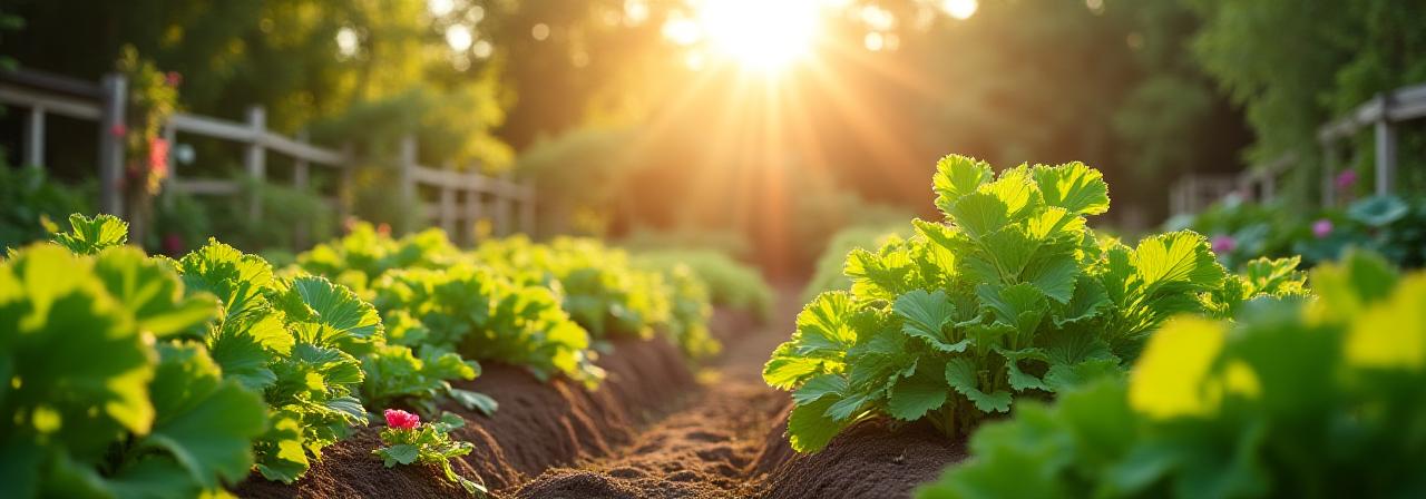 Lush organic garden background